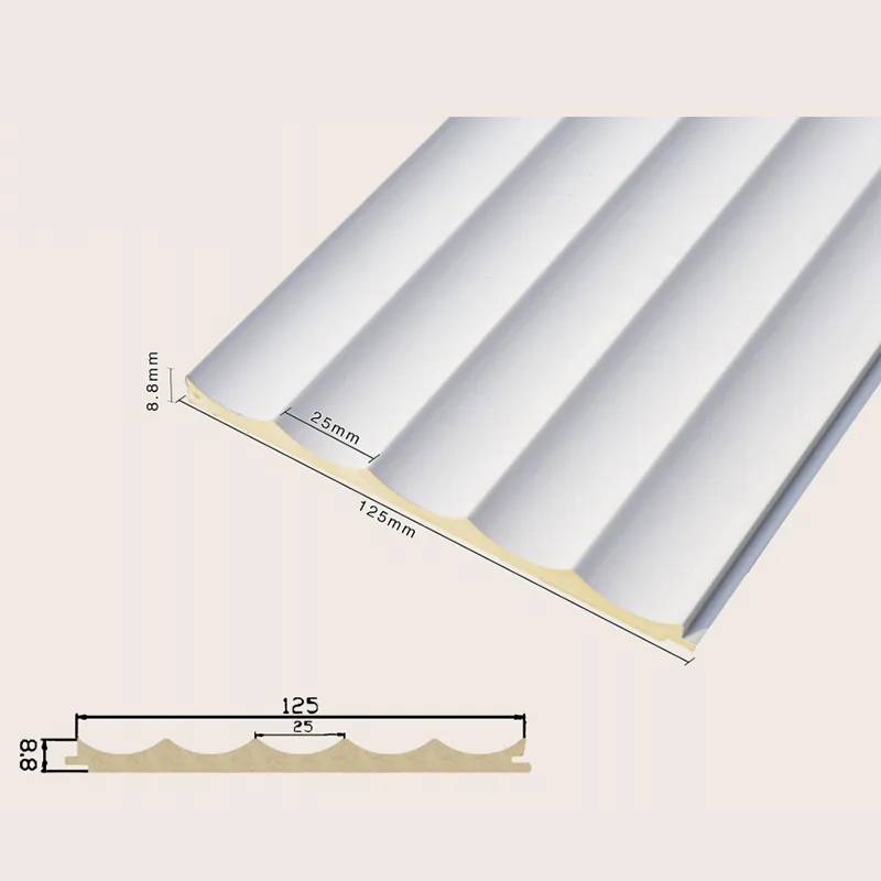 125 솔리드 매립형 5그리드 홈이 있는 벽면 패널